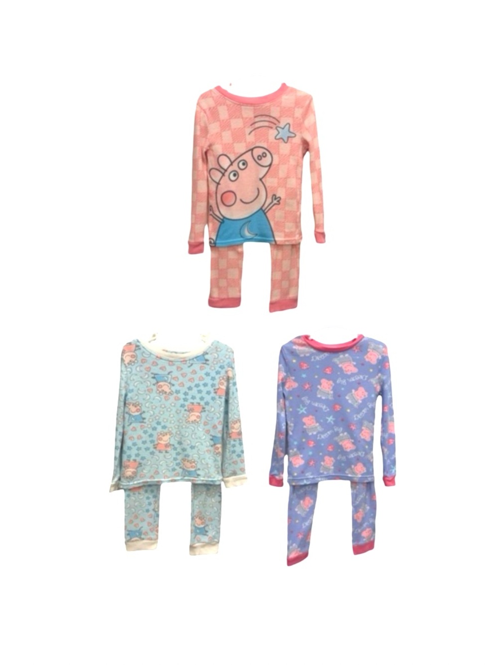 3 Peppa Pig Pajama Sets